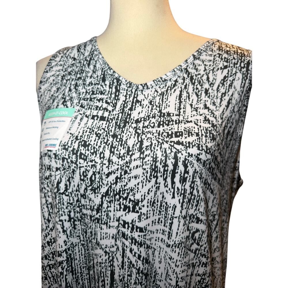 Reel Legends Keep It Cool Performance Dress, Black Textured Palms, Large, NWT - Picture 2 of 10